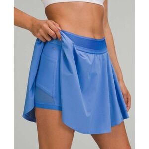 Lululemon Court Rival Long Skirt Skort Blue Nile Size 12 Athletic Layered